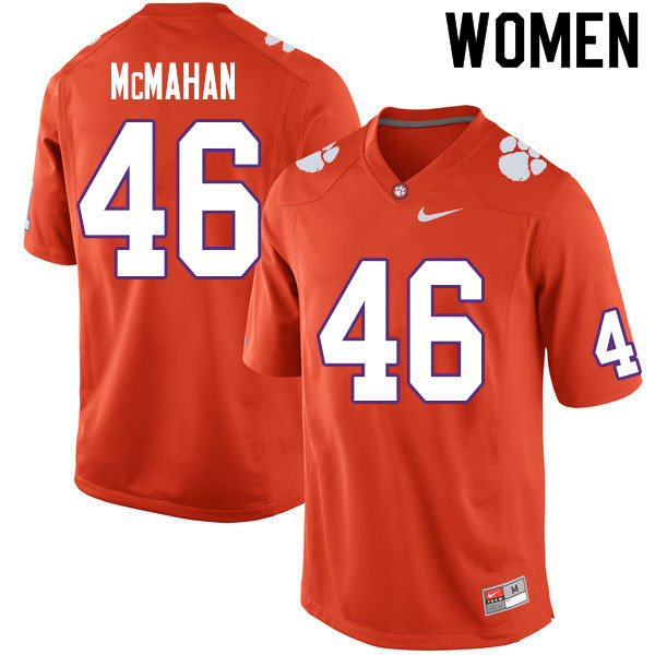 Women #46 Matt McMahan Clemson Tigers College Football Jerseys Sale-Orange - Click Image to Close
